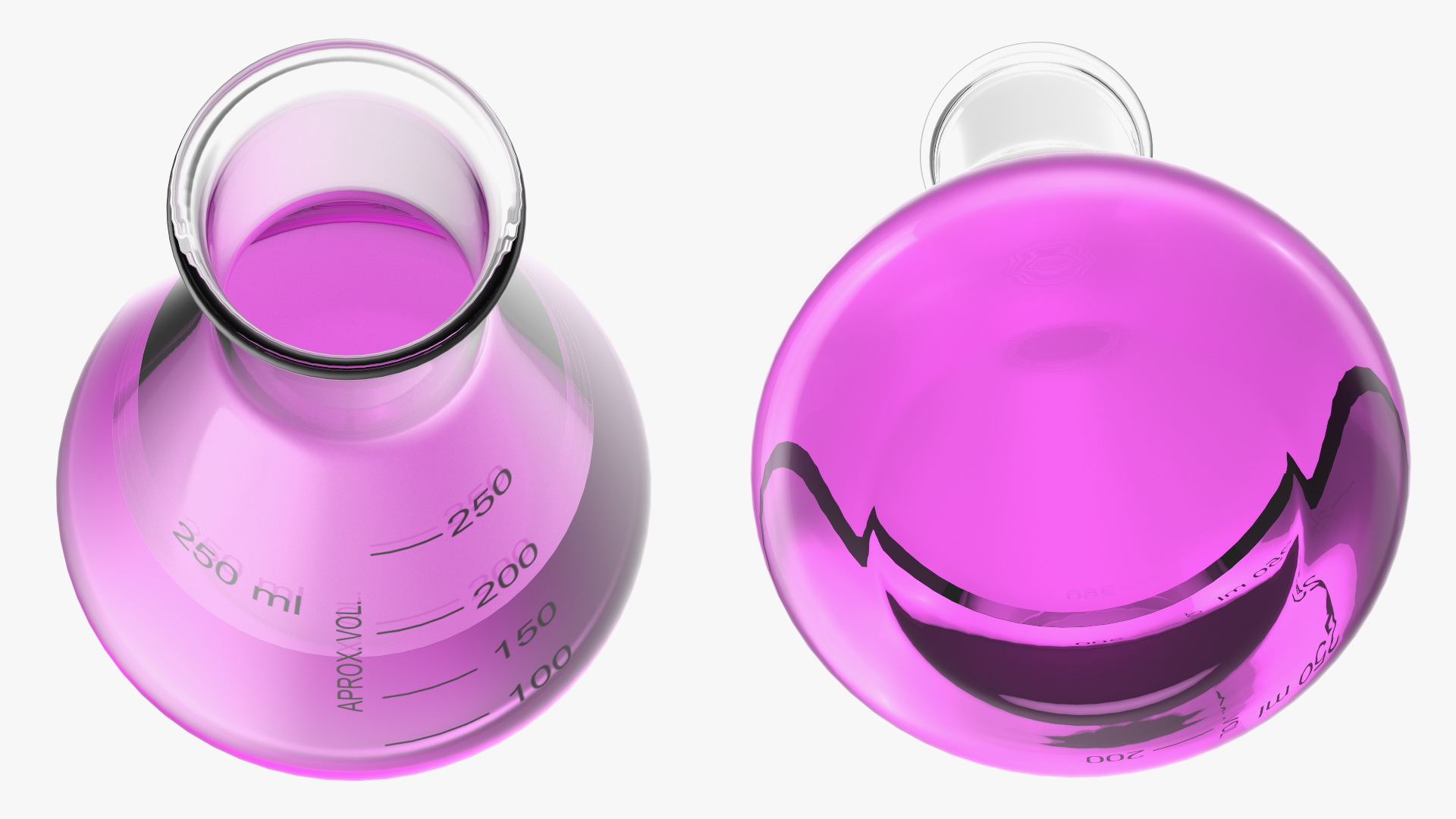 Potassium Permanganate in Narrow Mouth Erlenmeyer Flask 250 ml 3D