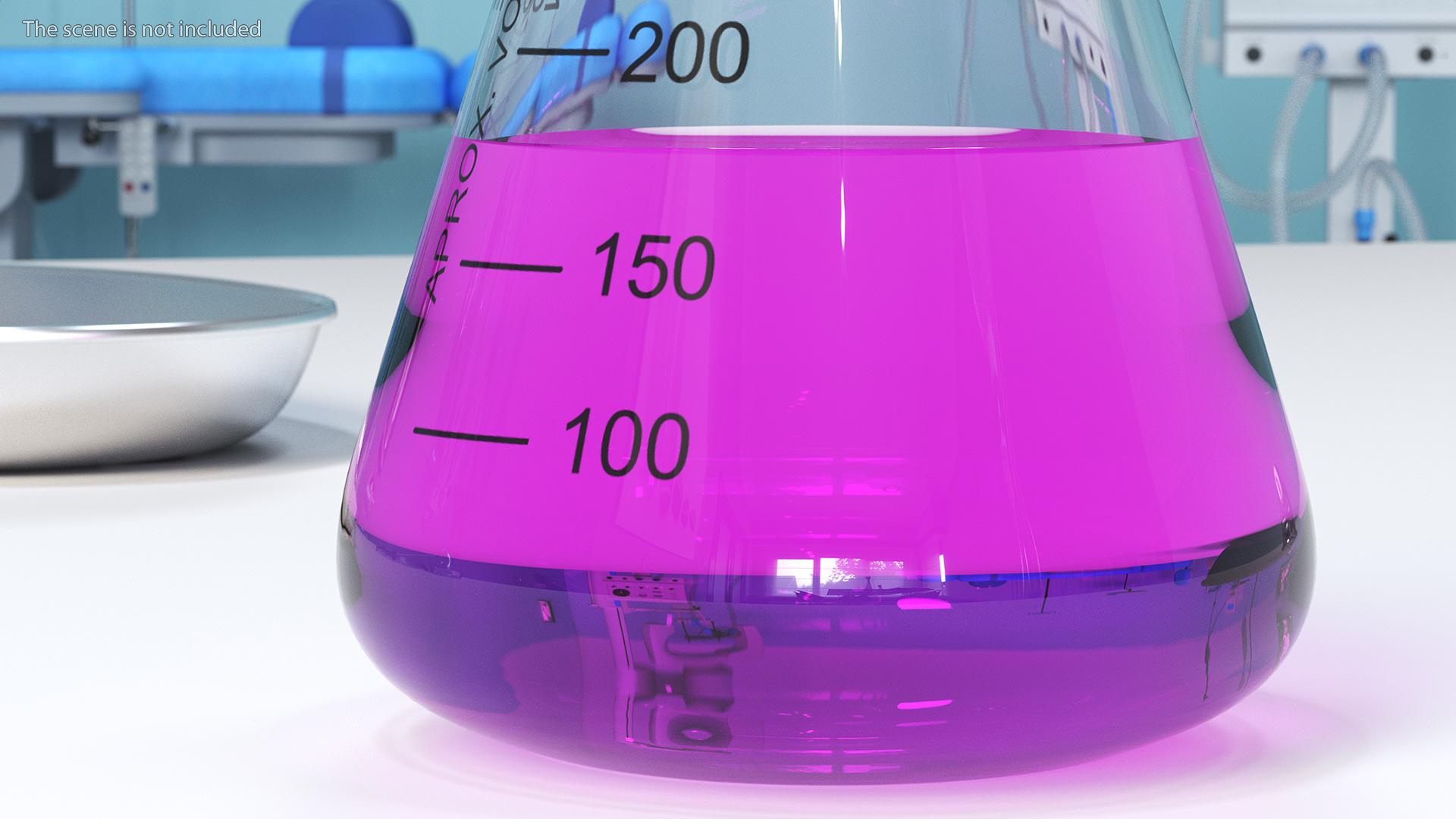 Potassium Permanganate in Narrow Mouth Erlenmeyer Flask 250 ml 3D