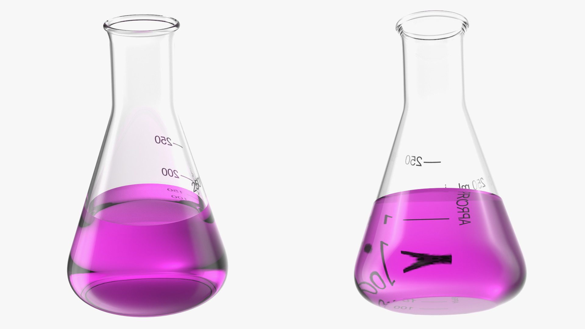 Potassium Permanganate in Narrow Mouth Erlenmeyer Flask 250 ml 3D