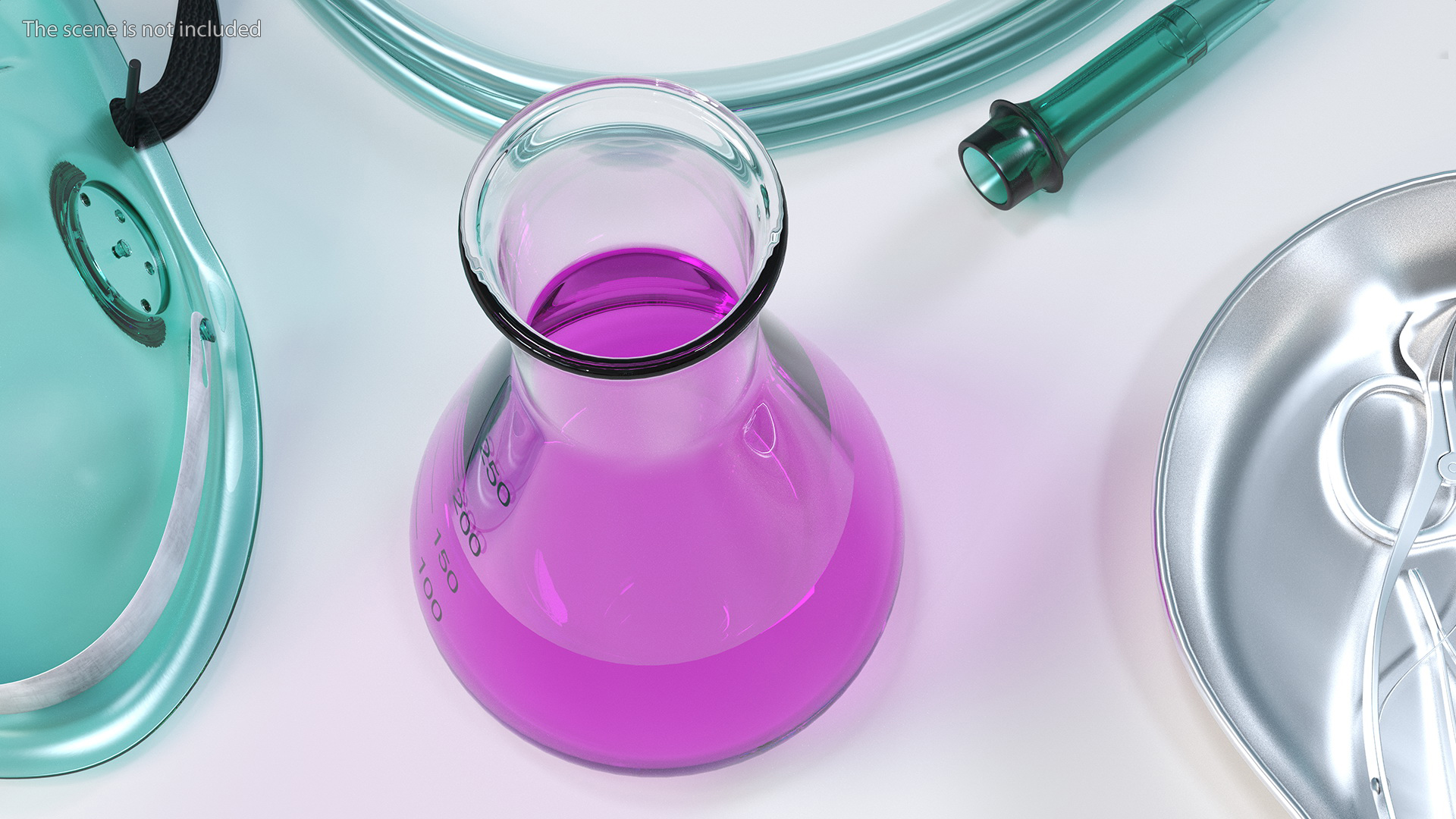 Potassium Permanganate in Narrow Mouth Erlenmeyer Flask 250 ml 3D