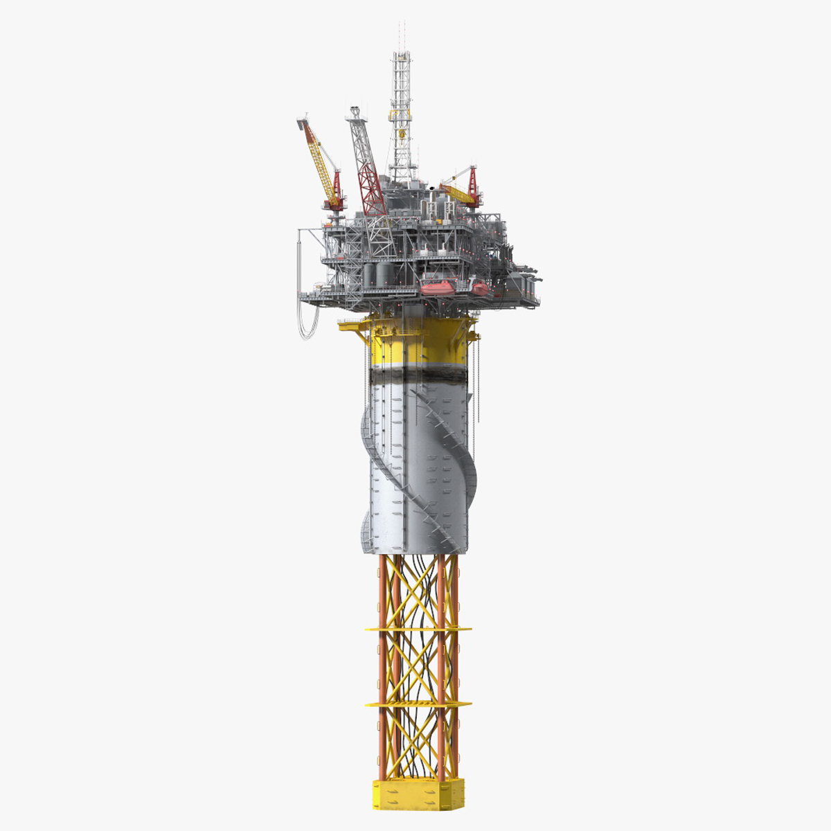 Shell Perdido Oil Platform Rigged for Maya 3D