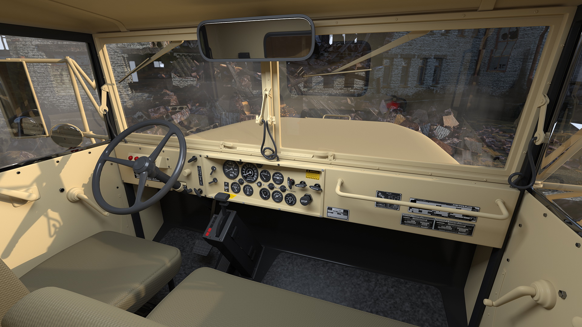 M939 Military Dump Truck Light Rigged 3D