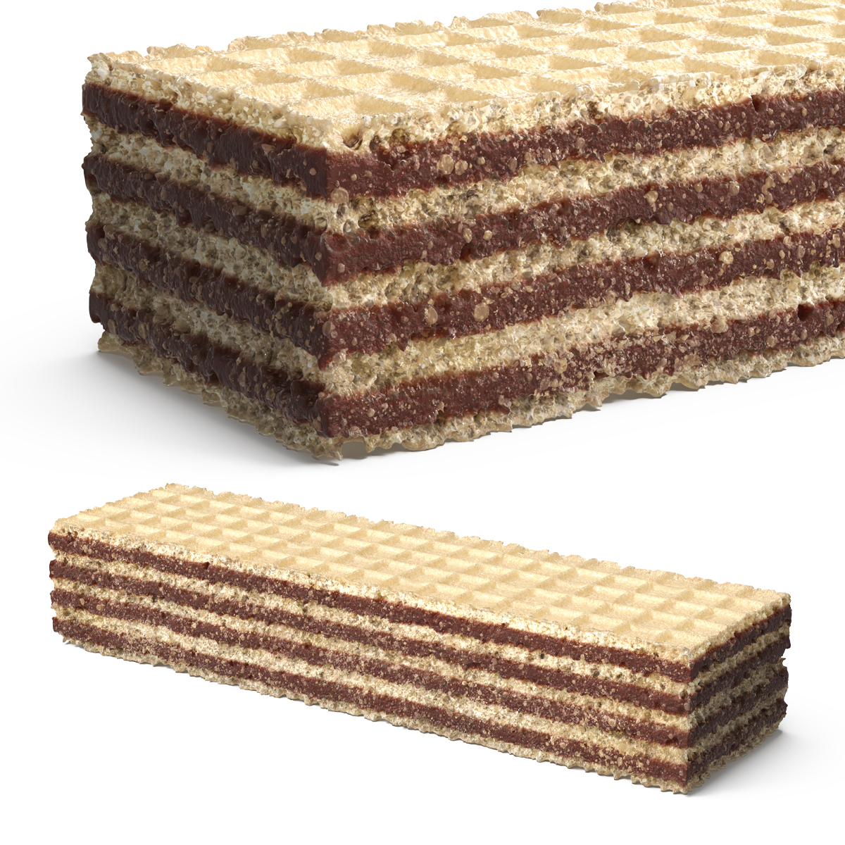 Chocolate Wafer Brown 3D model preview