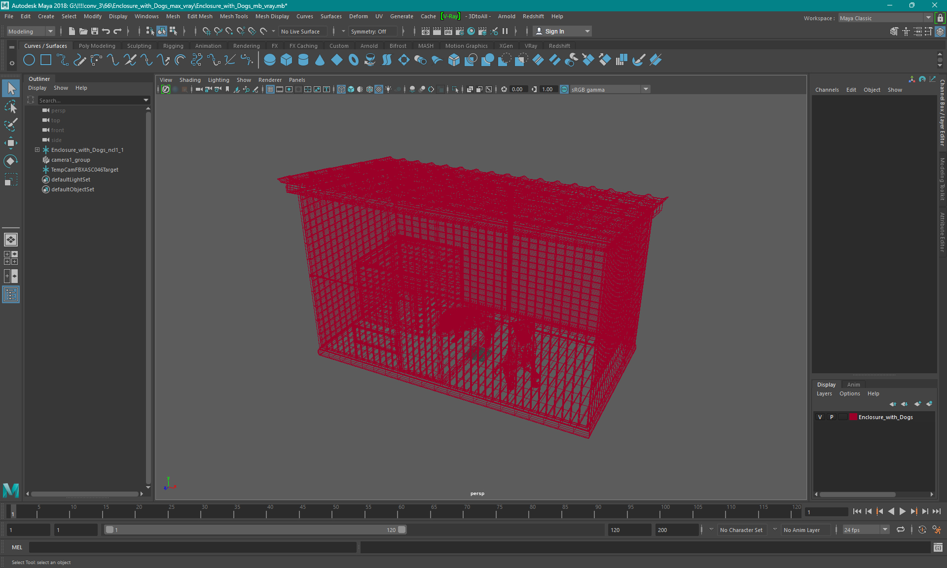 Enclosure with Dogs 3D model