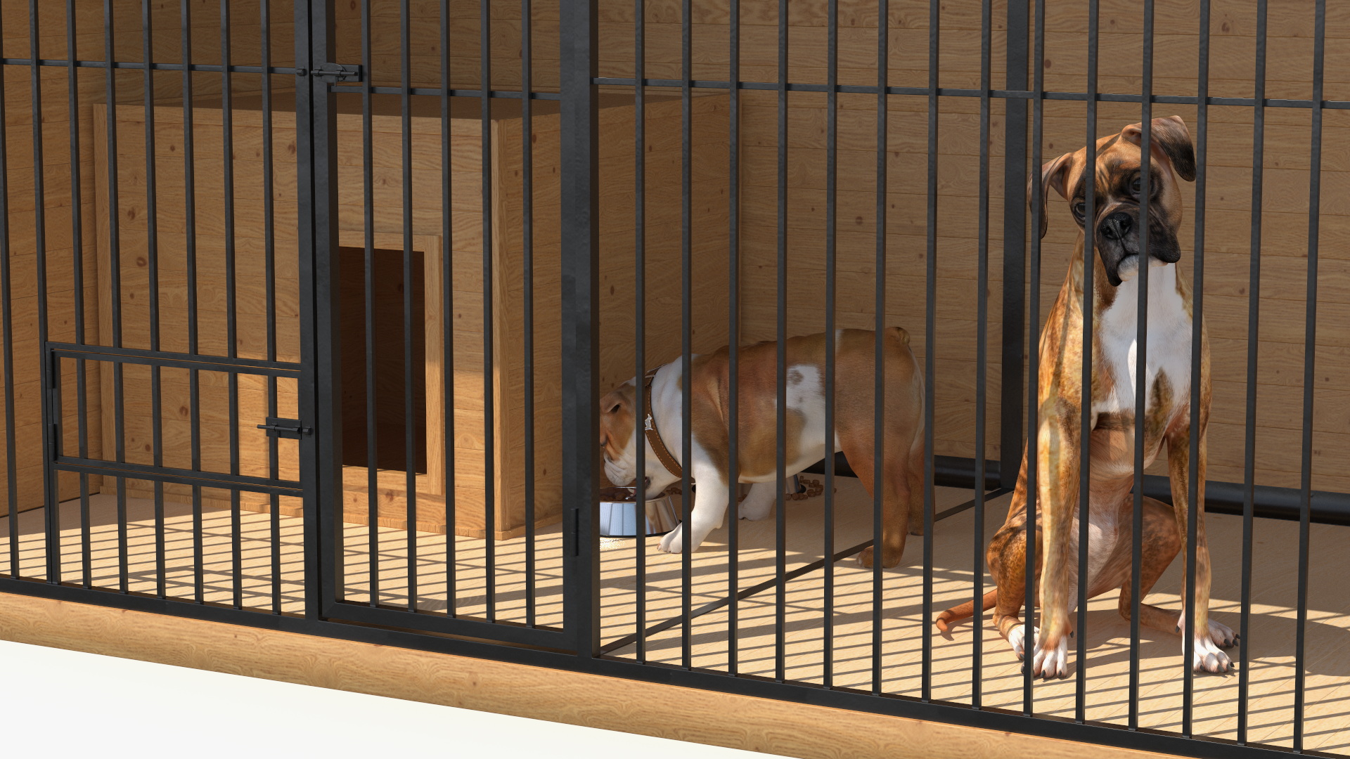 Enclosure with Dogs 3D model