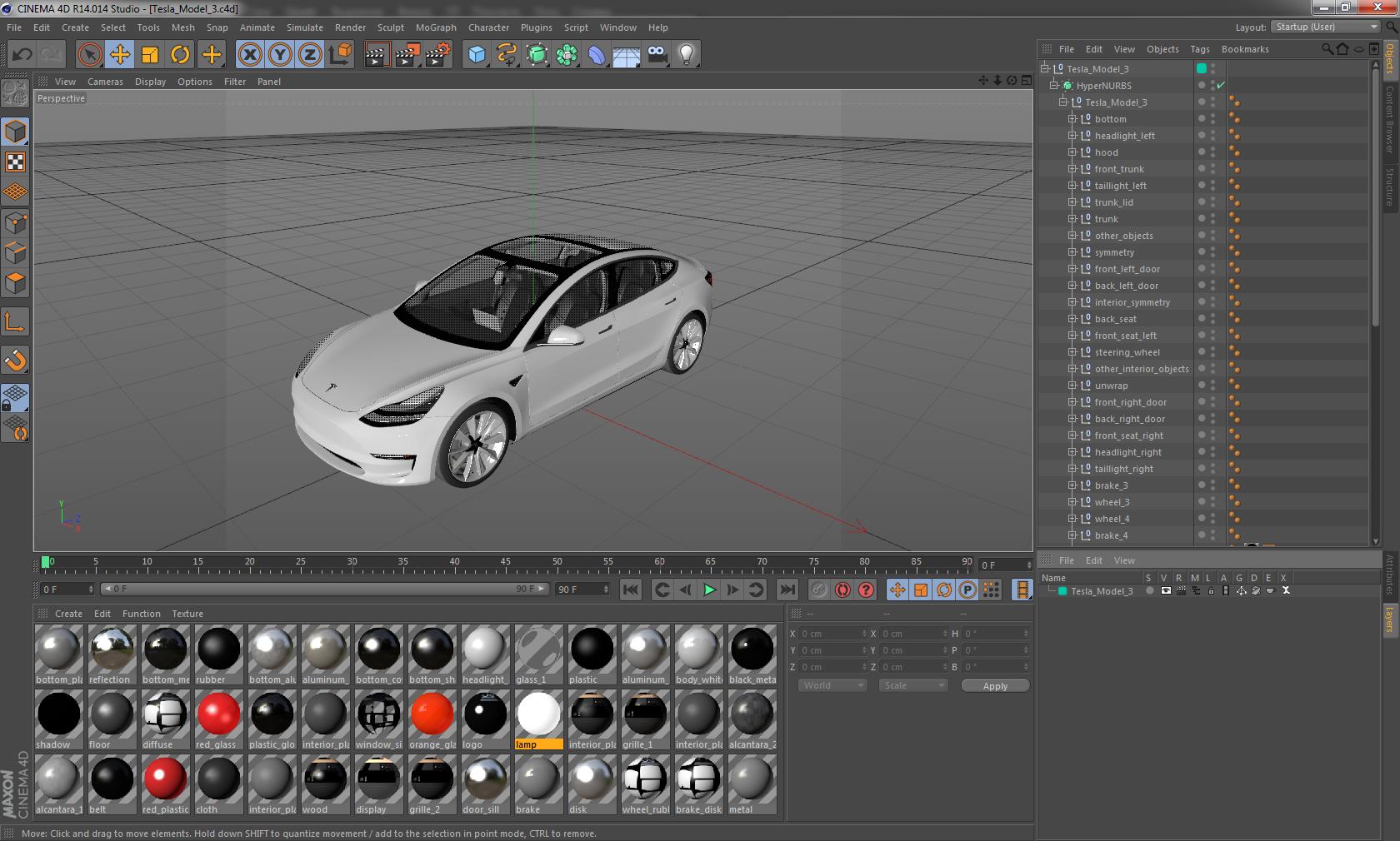 3D Tesla Model 3 model