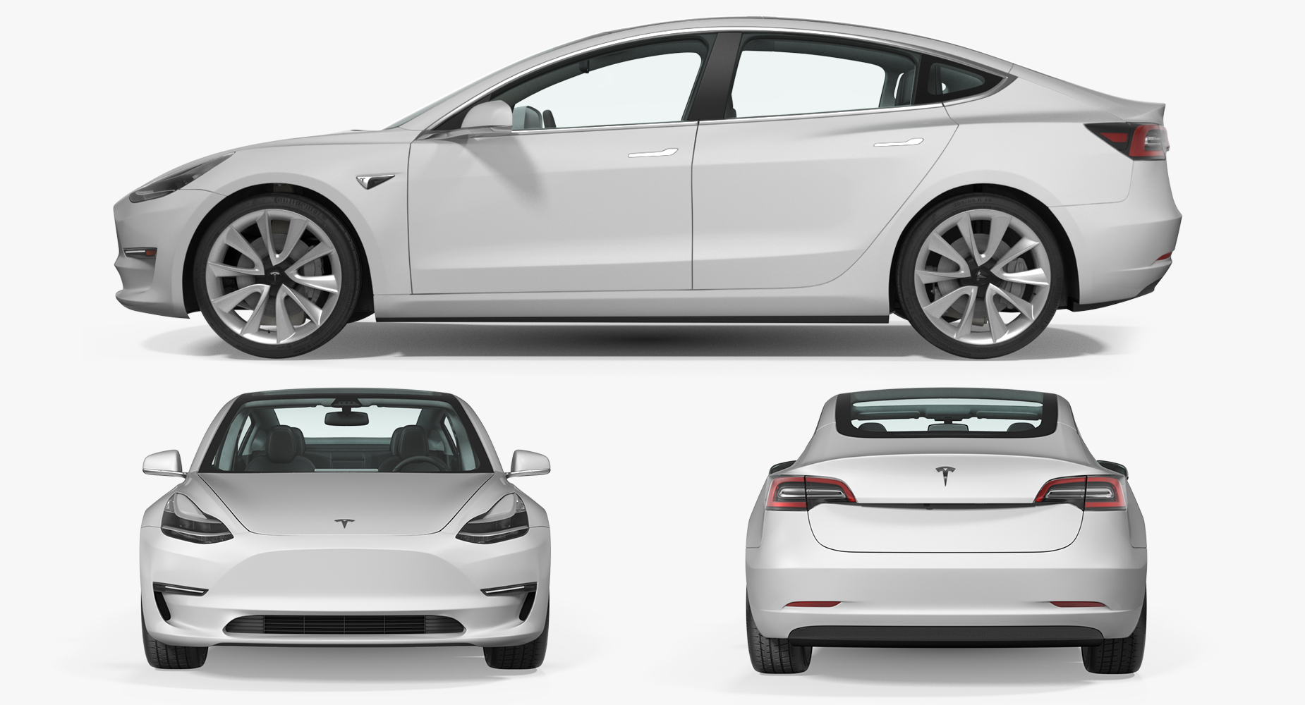 3D Tesla Model 3 model