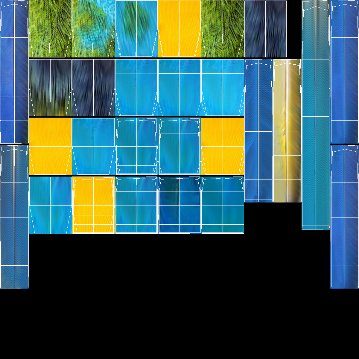 3D Blue and Yellow Macaw Parrot Neutral Pose