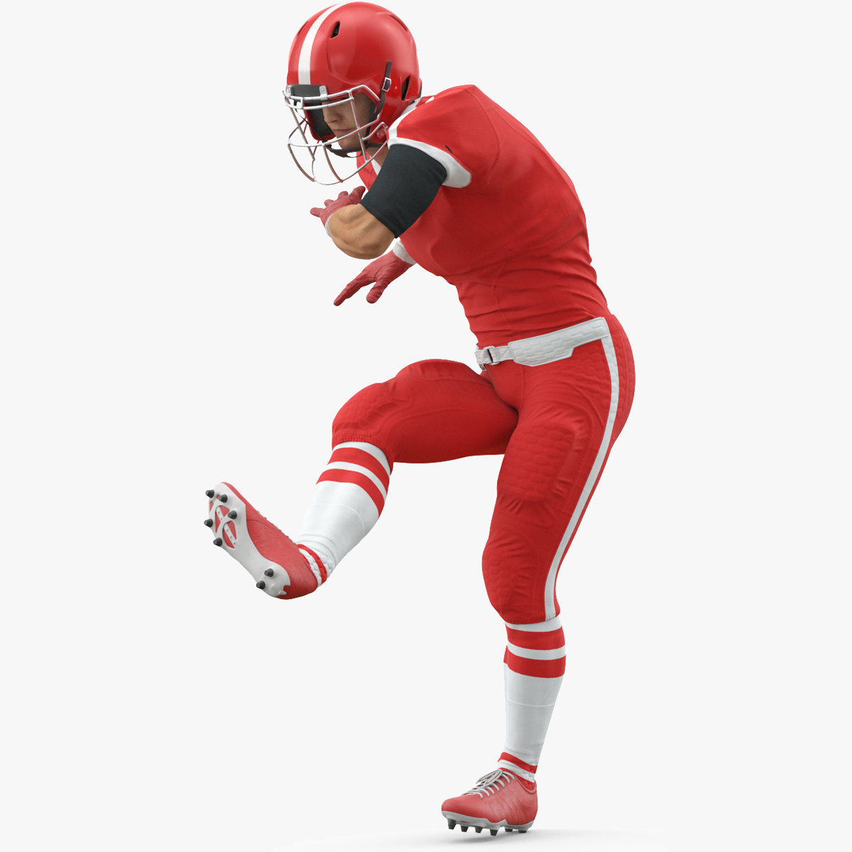 3D Red Uniform Football Player Rigged for Maya model