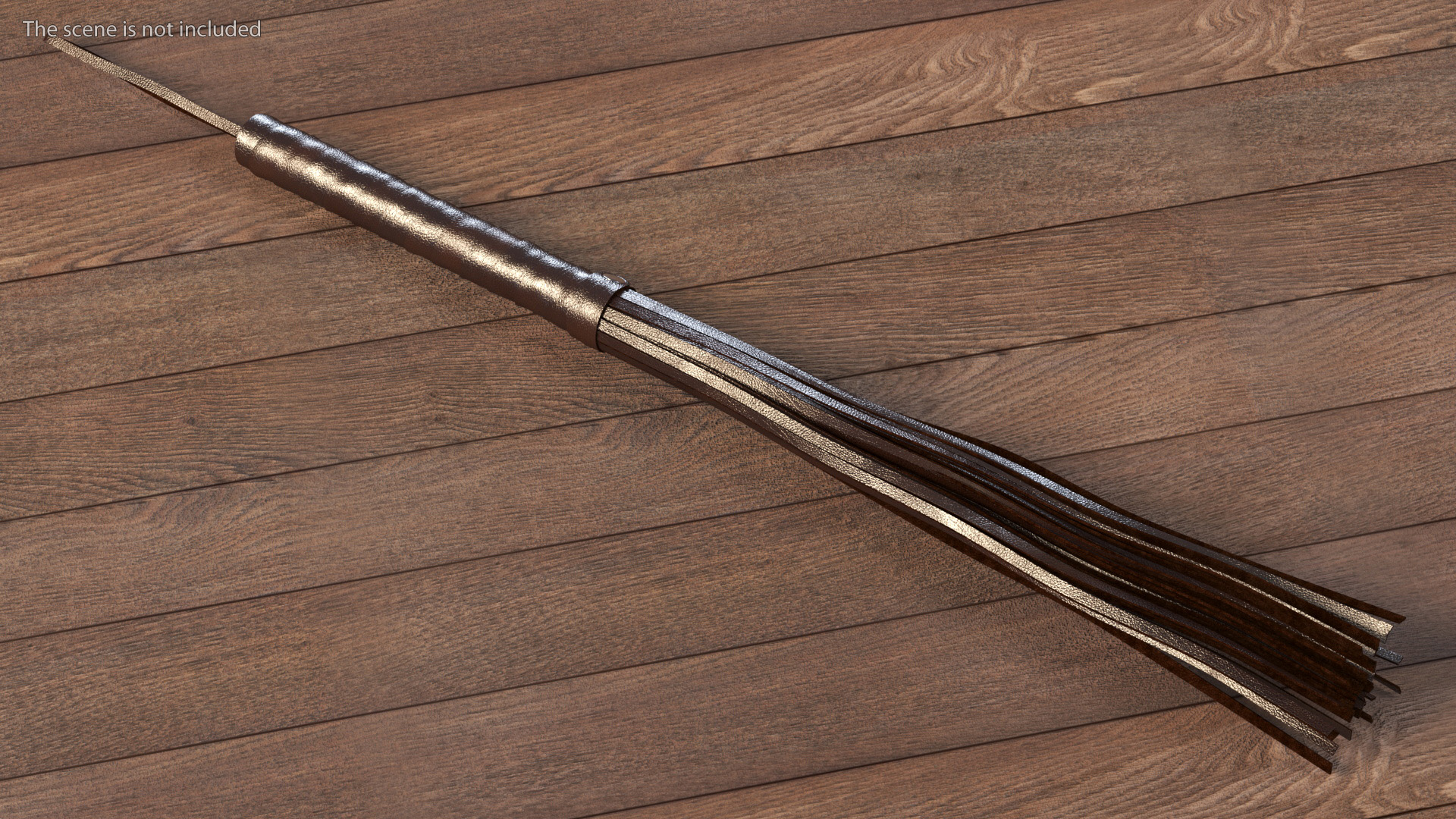Hanging Short Whip Leather Brown 3D