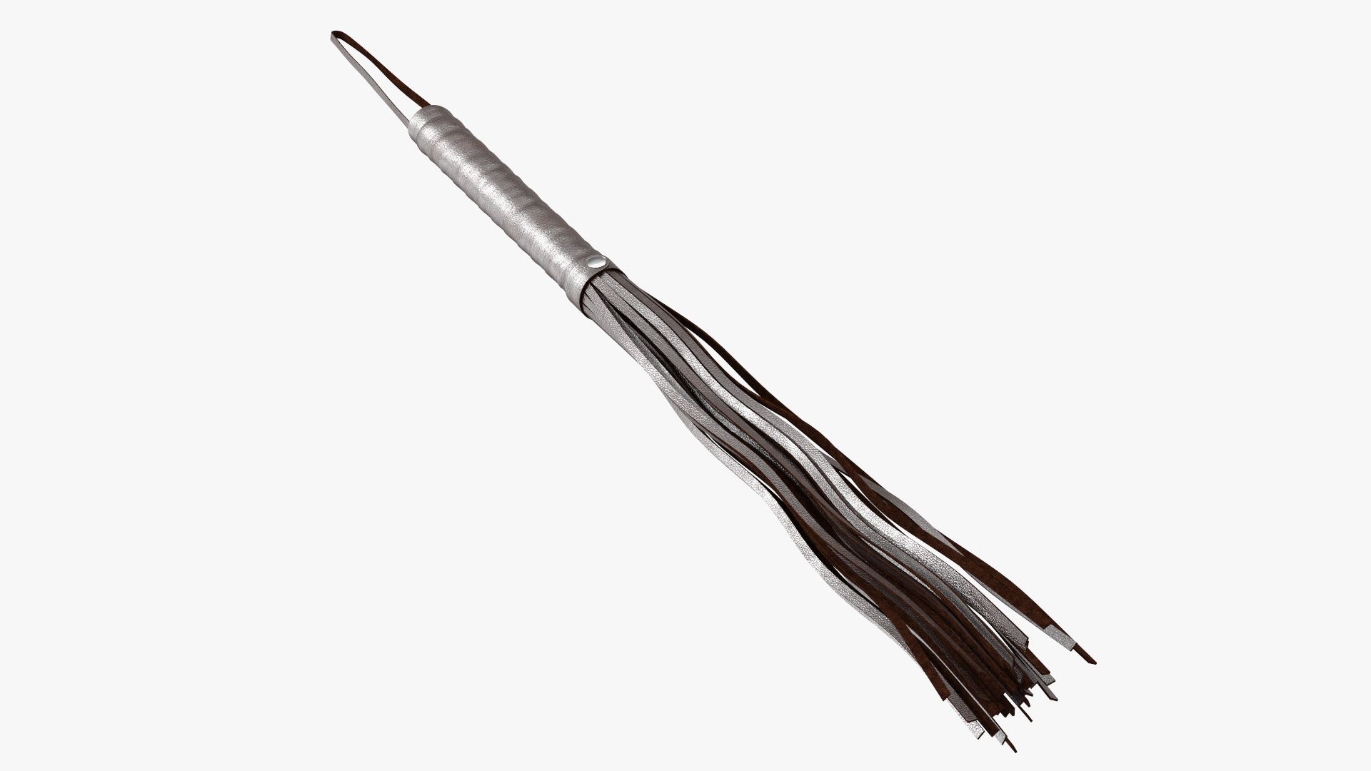 Hanging Short Whip Leather Brown 3D