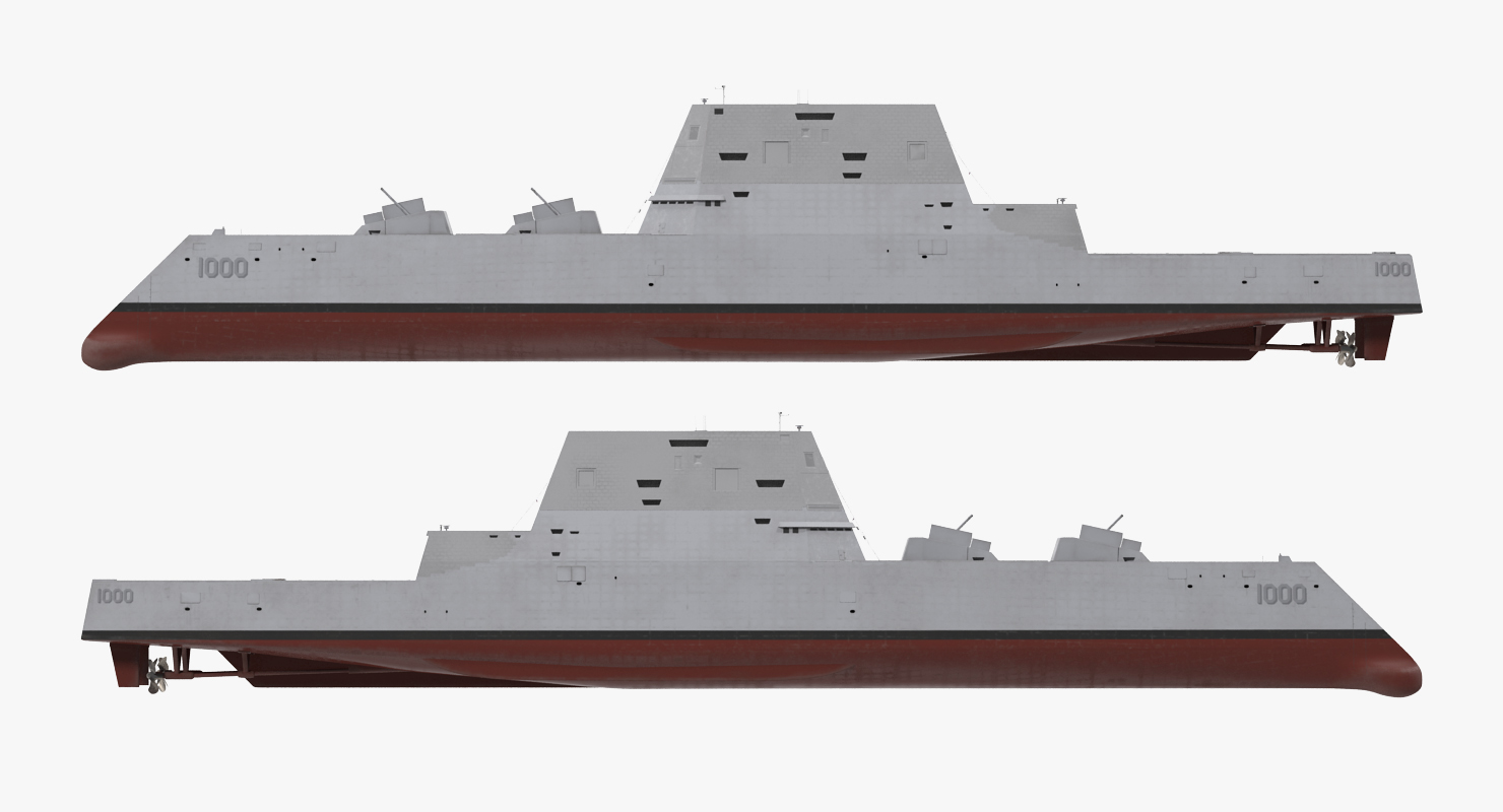 Zumwalt Class Destroyer US Stealth Ship 3D model
