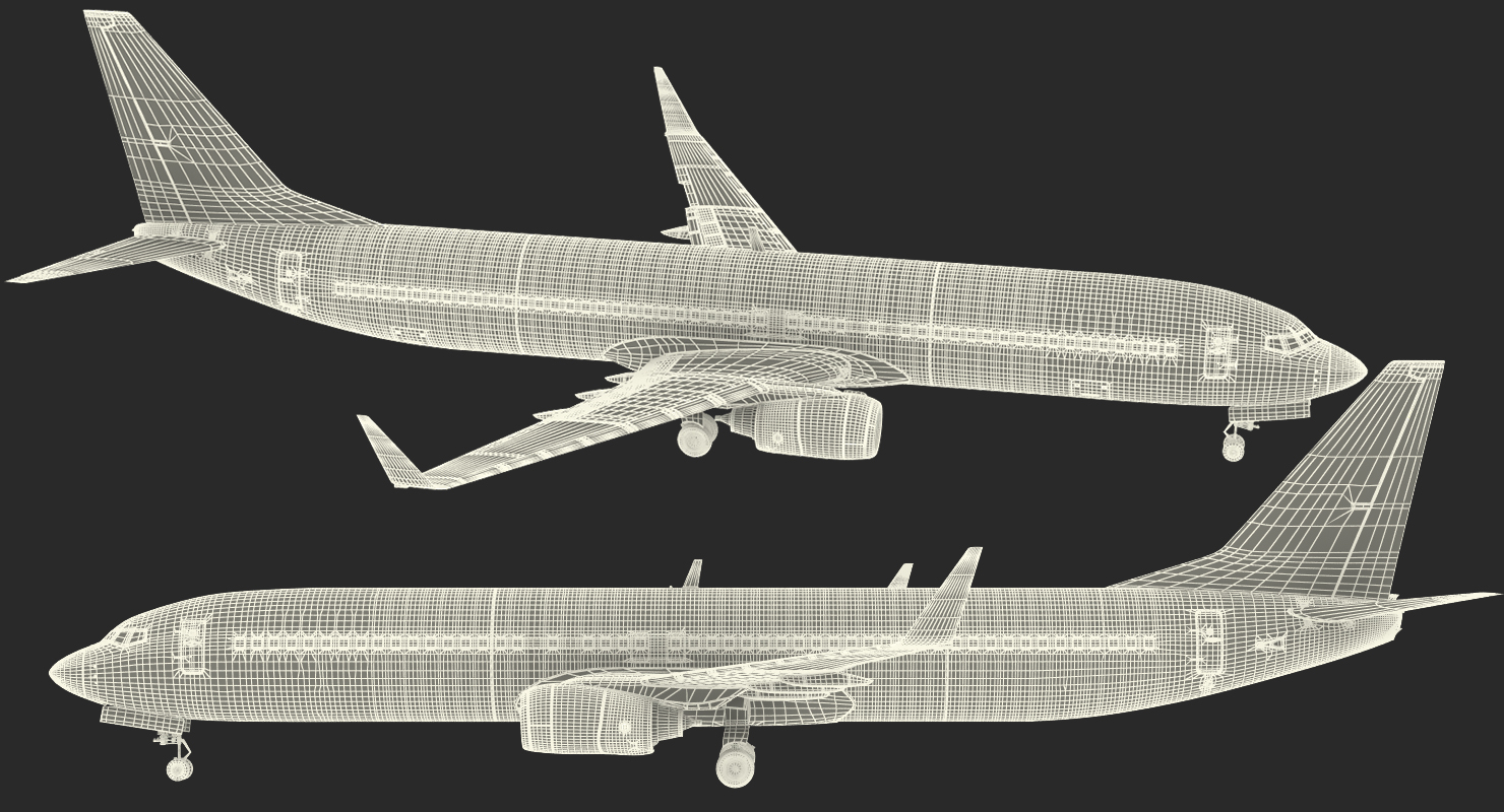 Boeing 737 900 United Airlines Rigged 3D