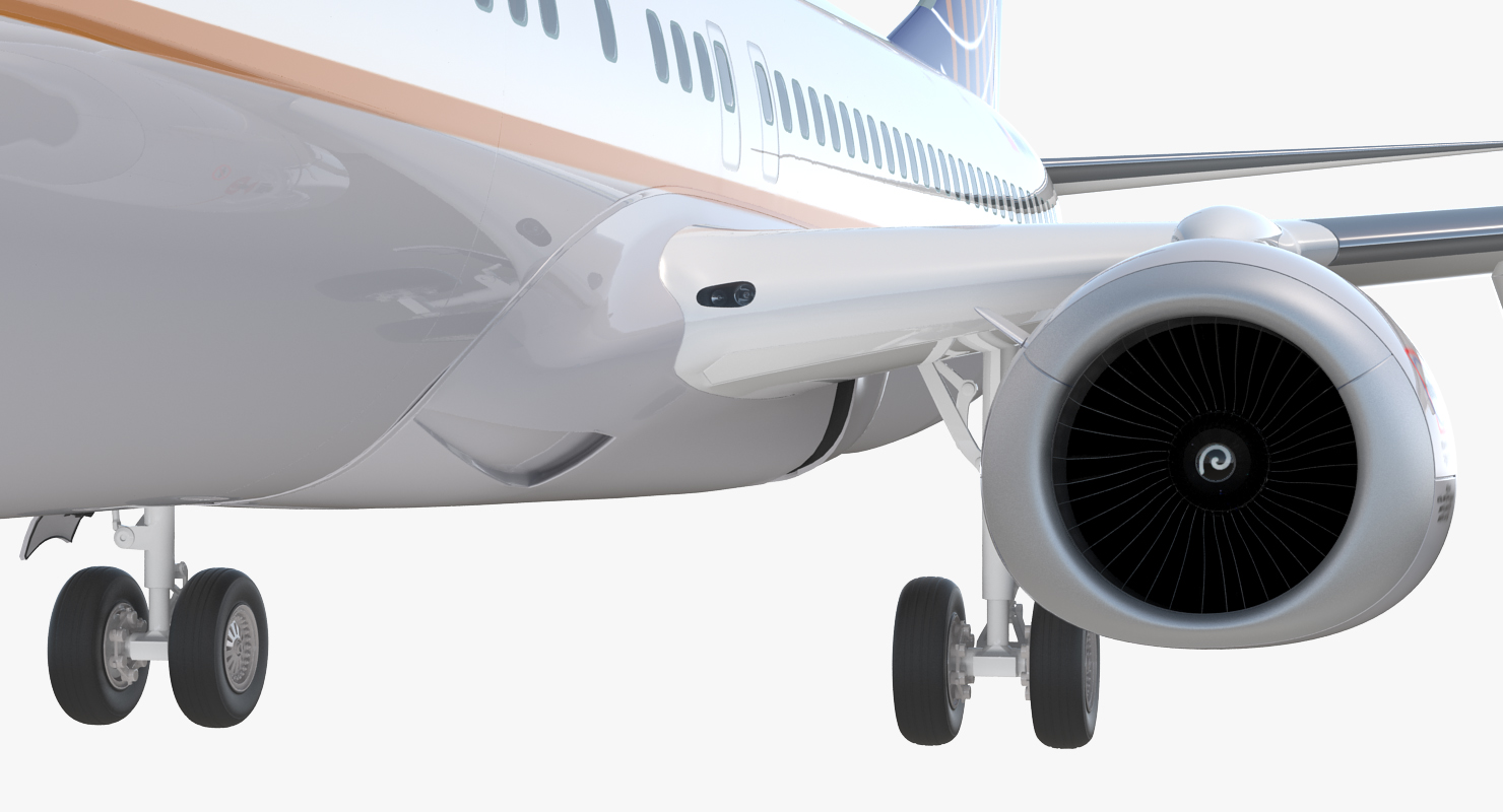 Boeing 737 900 United Airlines Rigged 3D