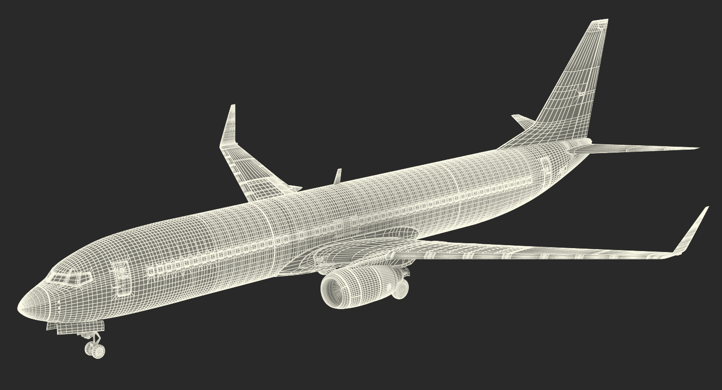 Boeing 737 900 United Airlines Rigged 3D