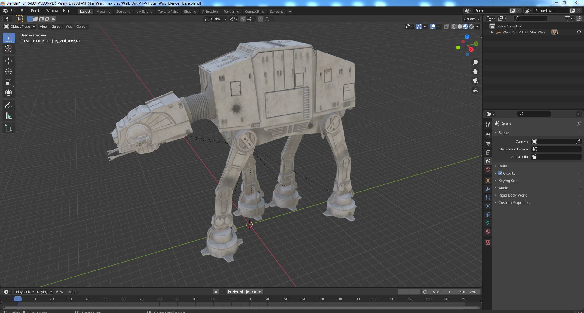 3D model Walk Dirt AT-AT Star Wars