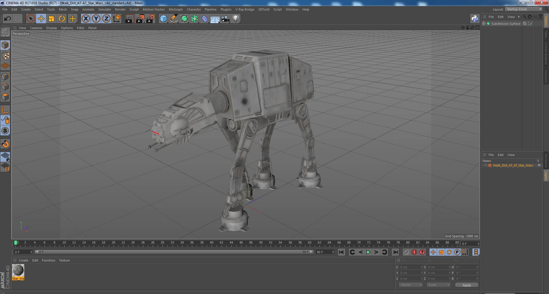 3D model Walk Dirt AT-AT Star Wars