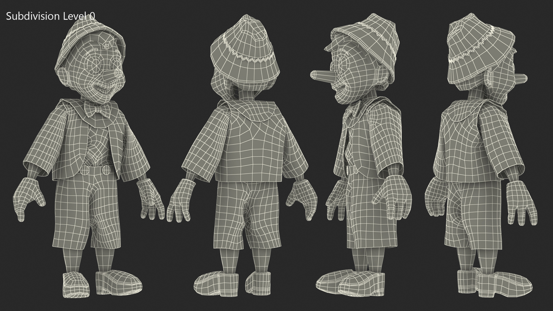 3D model Pinocchio Wooden Doll Toy