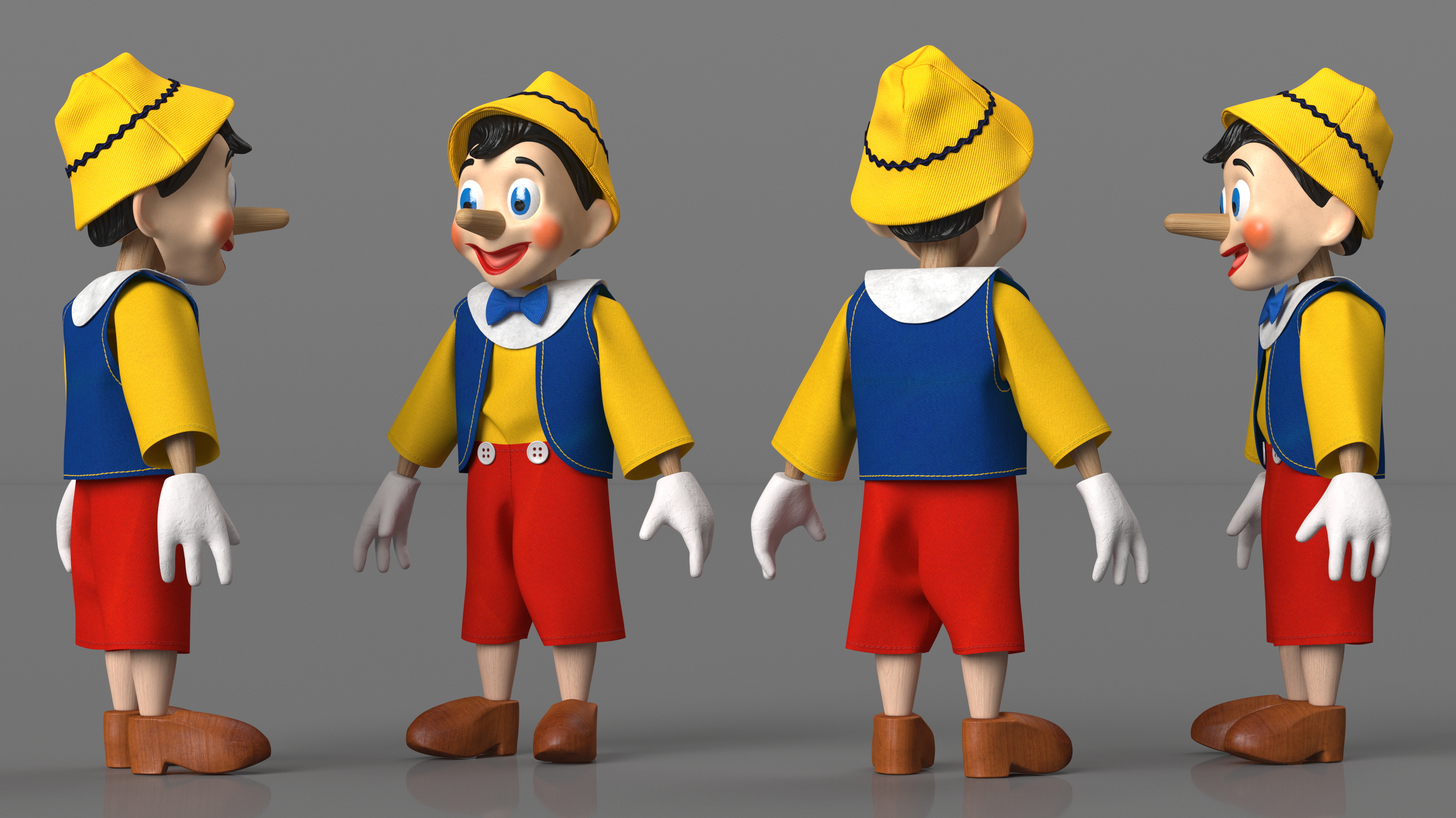 3D model Pinocchio Wooden Doll Toy
