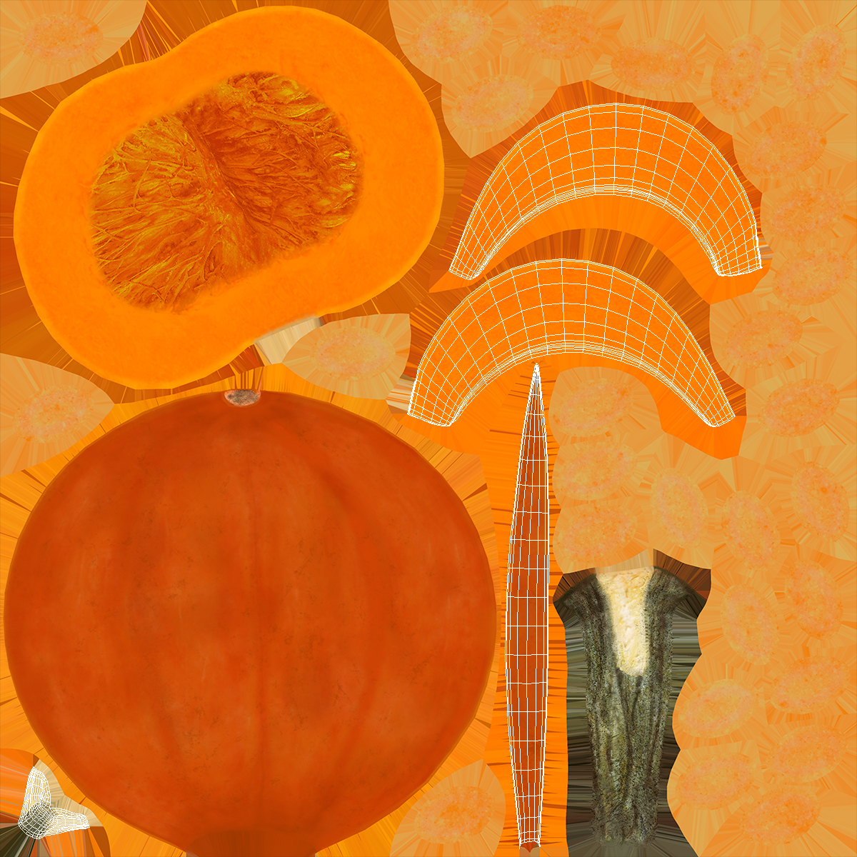 3D Pumpkin Slice model
