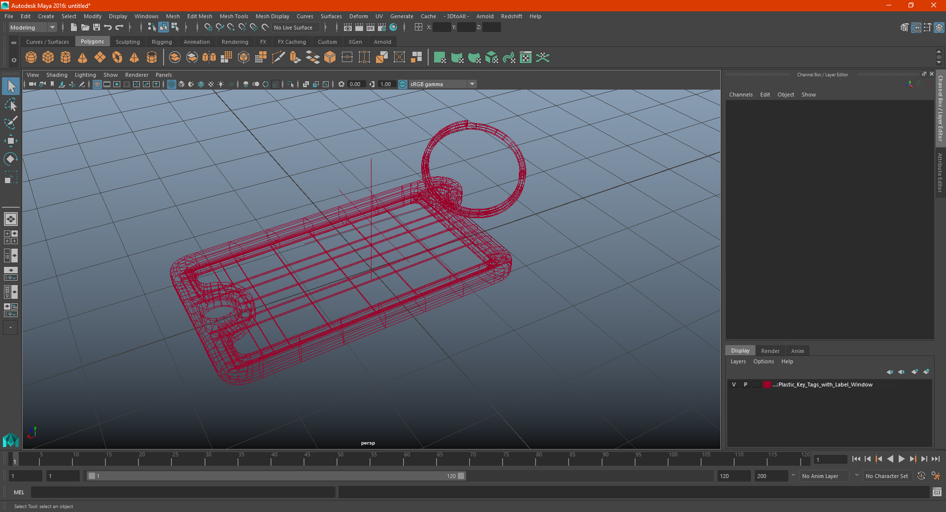 Plastic Key Tags with Label Window 3D model