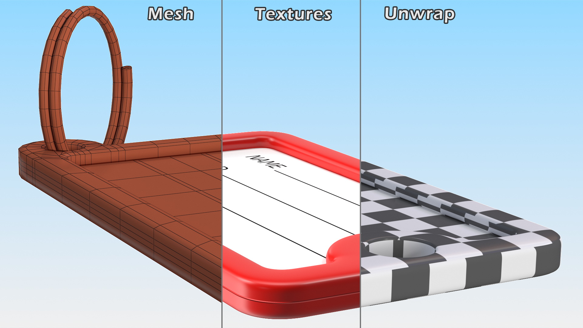 Plastic Key Tags with Label Window 3D model