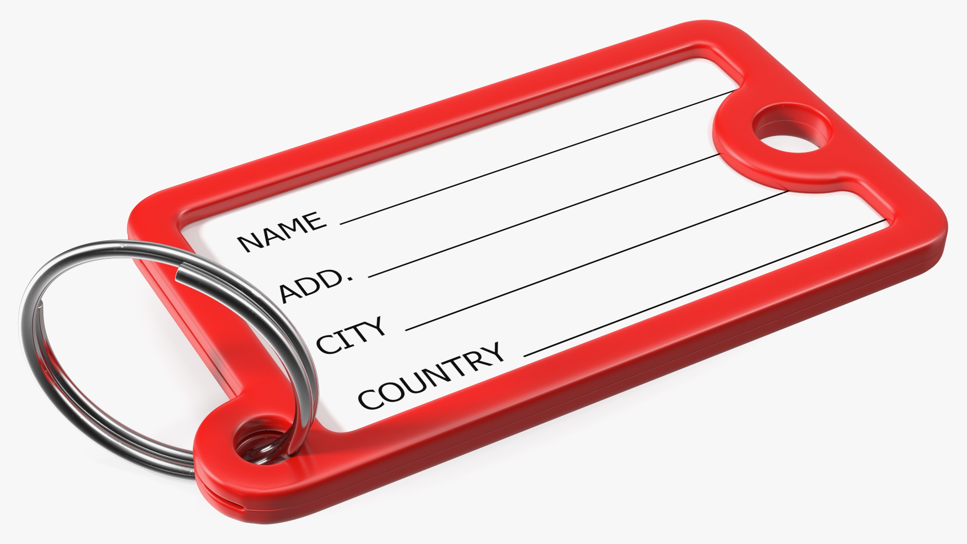 Plastic Key Tags with Label Window 3D model