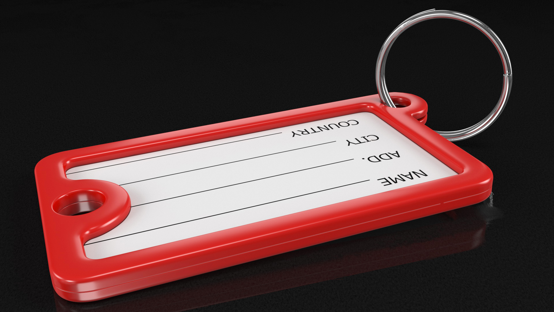 Plastic Key Tags with Label Window 3D model