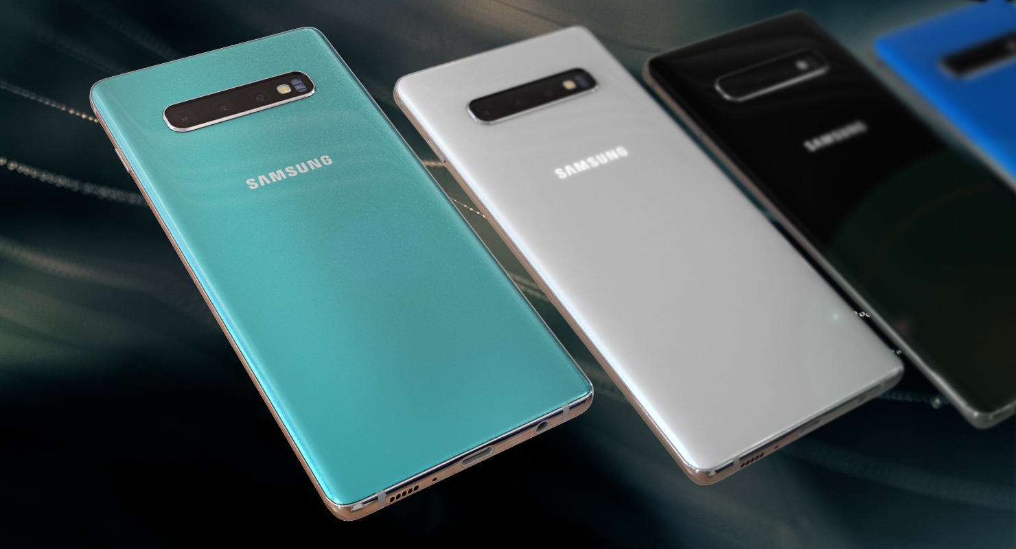 Aquamarine Samsung Galaxy S10 Plus 3D model