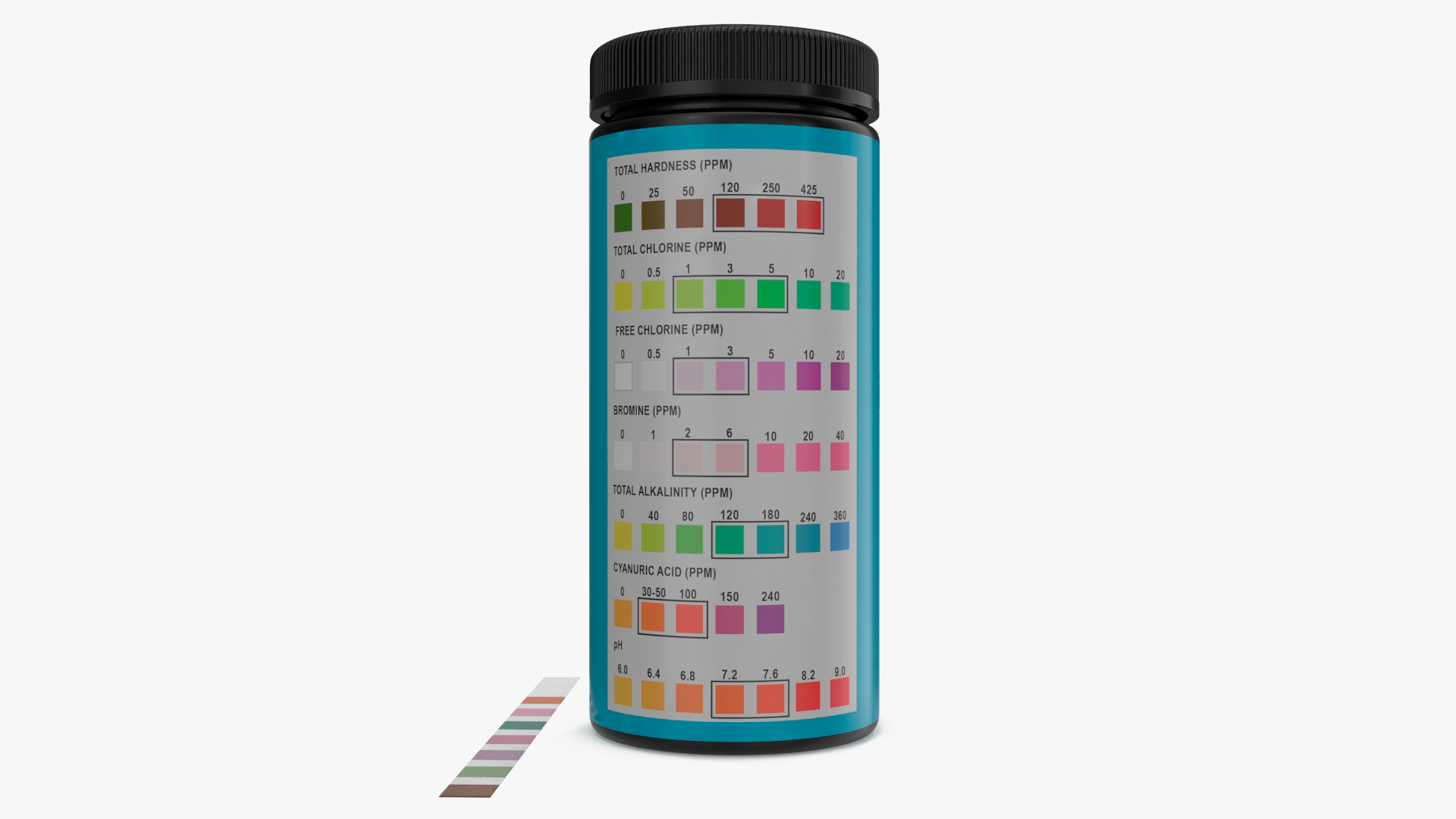 Pool and Spa Test Strips Jar JNV Direct 3D model