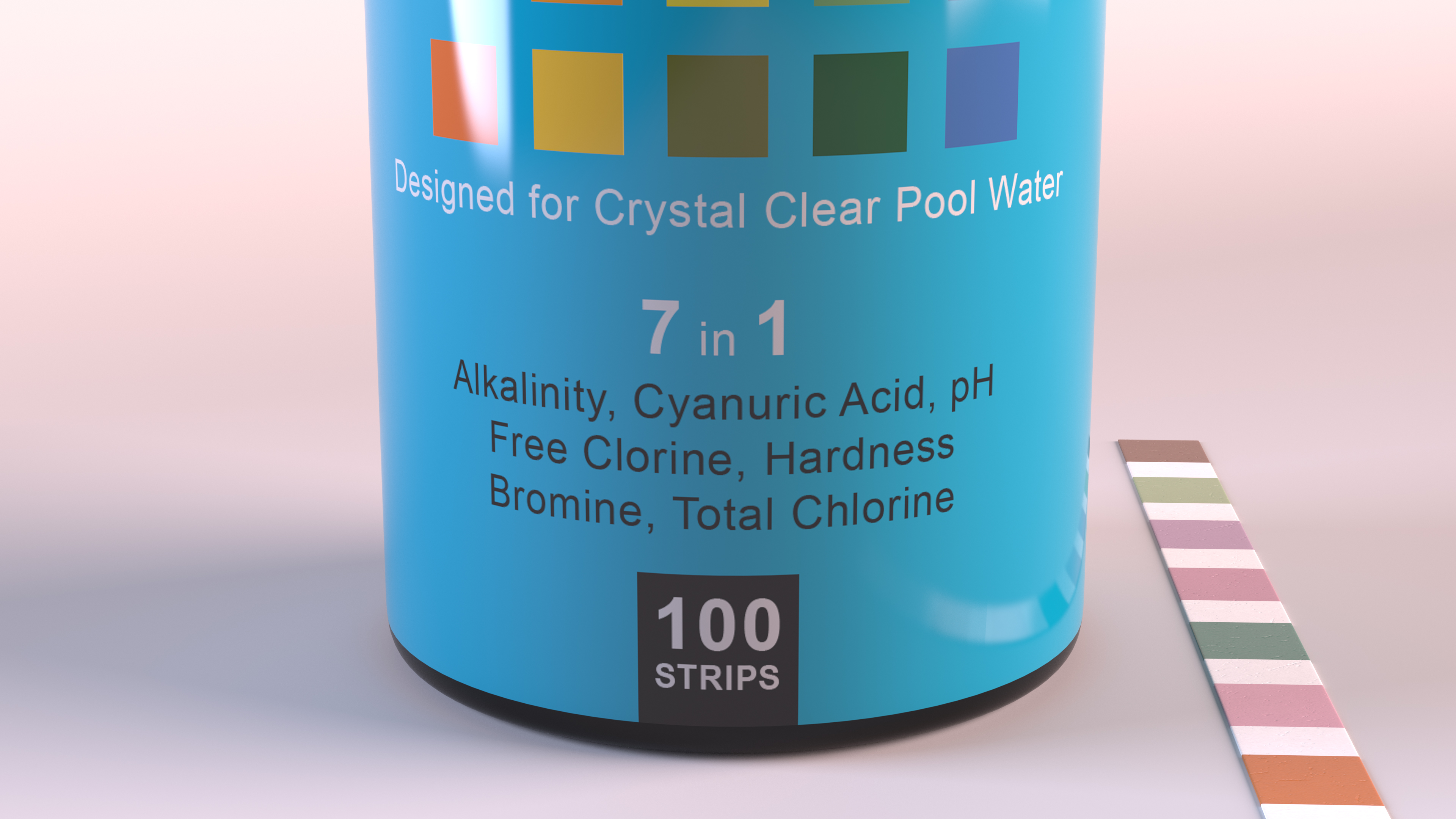 Pool and Spa Test Strips Jar JNV Direct 3D model