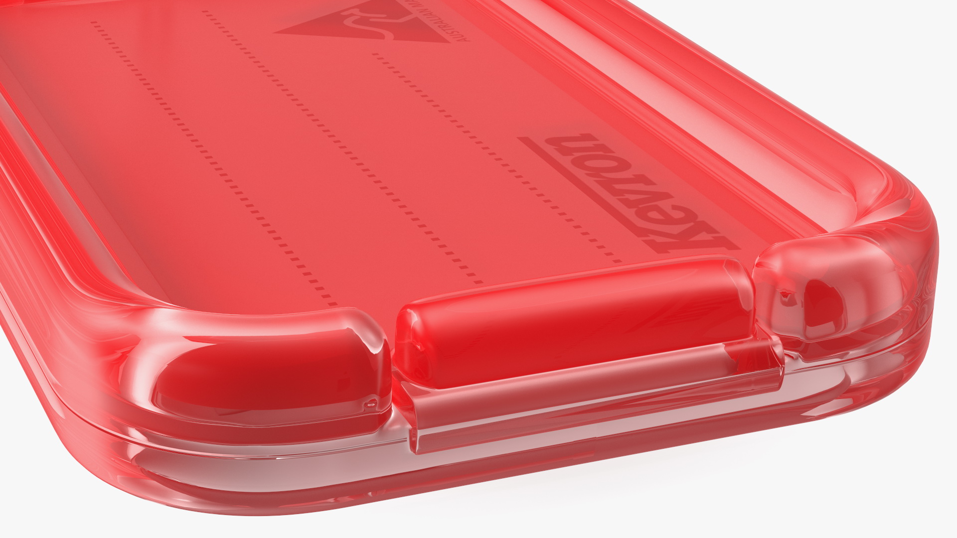 3D Kevron Plastic Key Tag Red Open