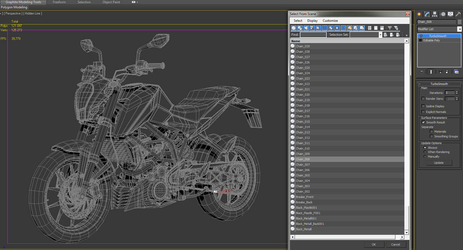 3D Motorcycle KTM Duke 390 2016 model
