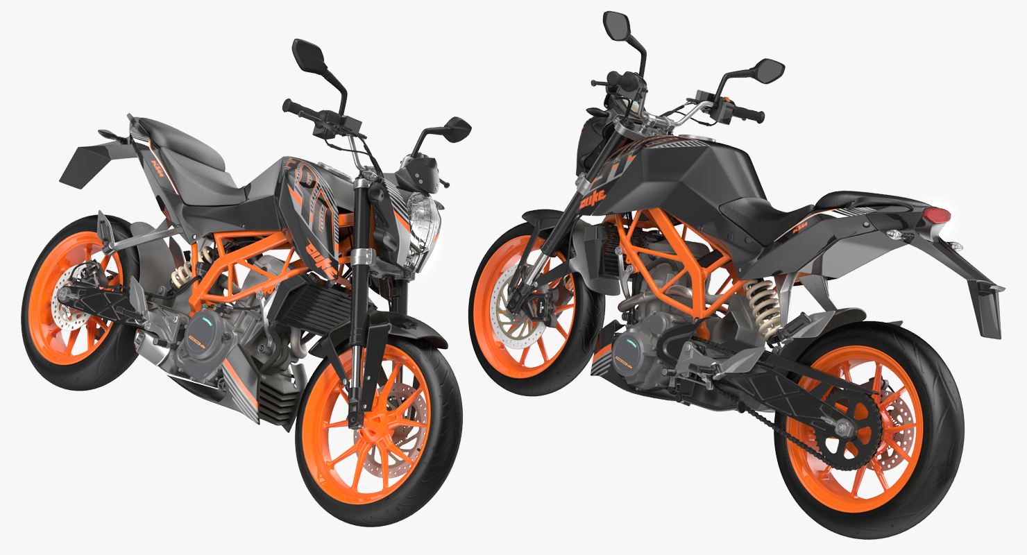3D Motorcycle KTM Duke 390 2016 model