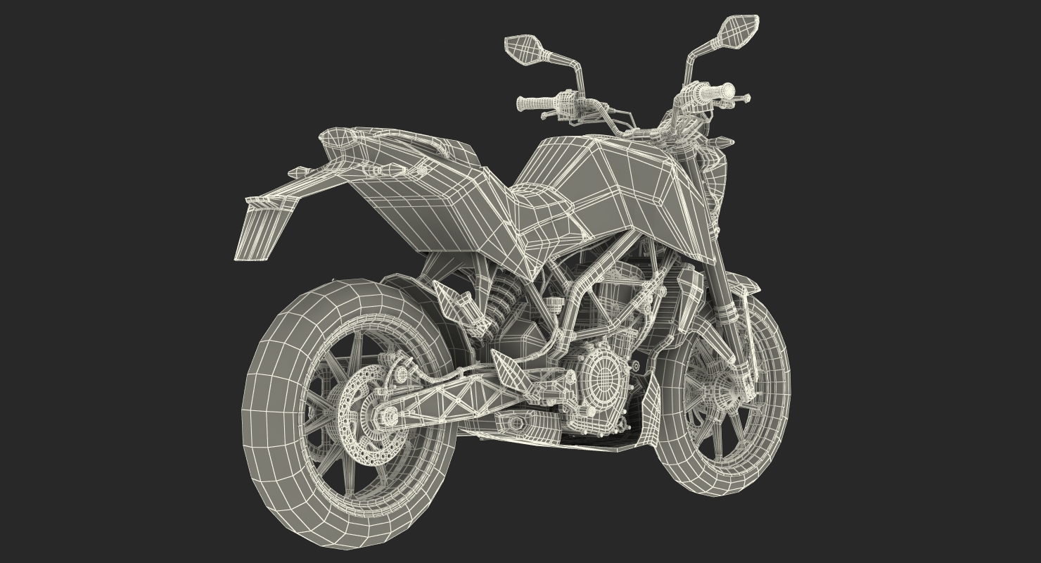 3D Motorcycle KTM Duke 390 2016 model