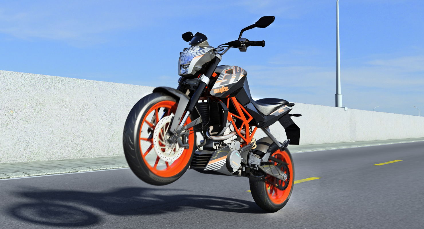 3D Motorcycle KTM Duke 390 2016 model