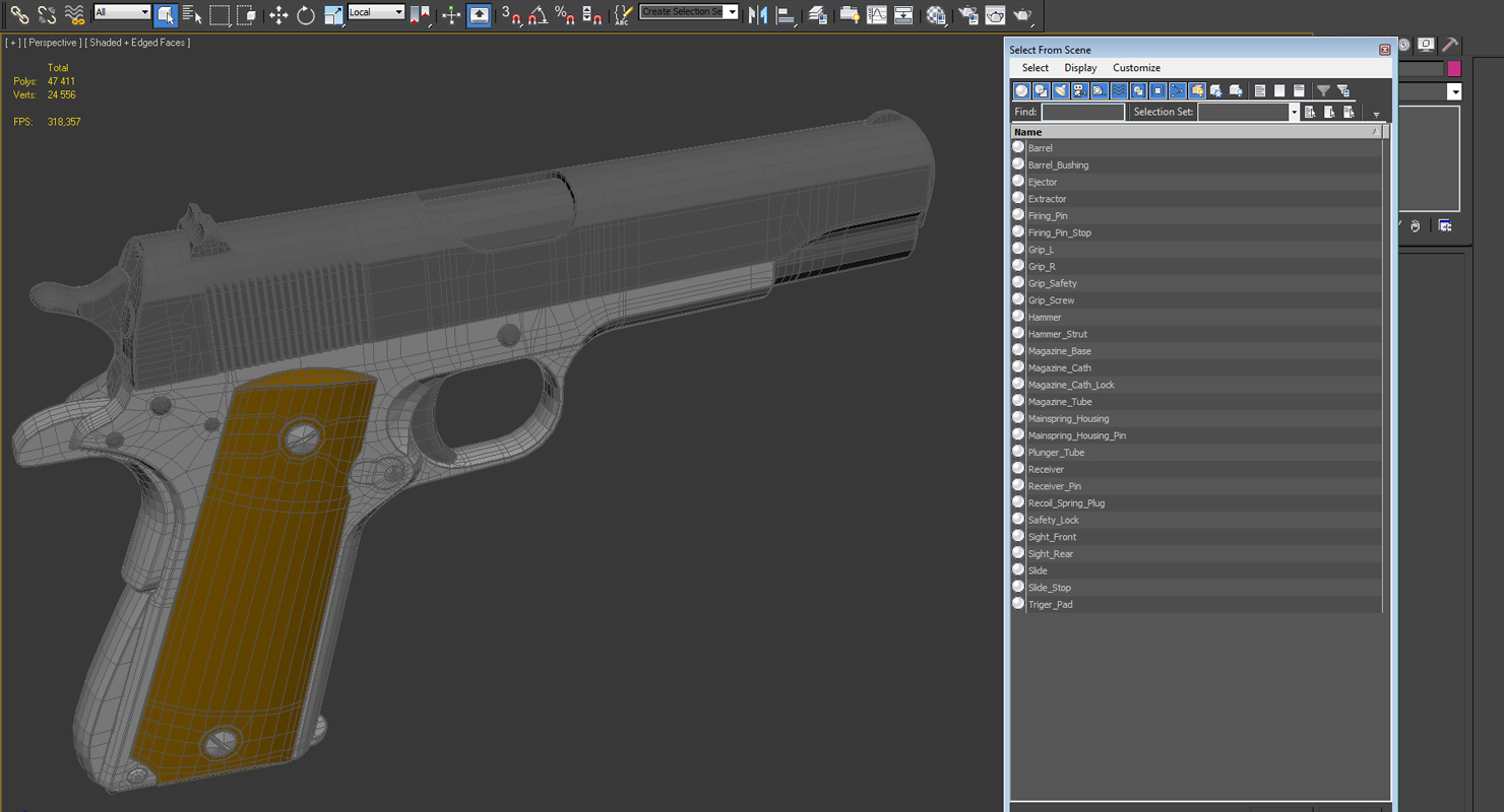 3D Colt M1911 Special Combat Pistol Black model
