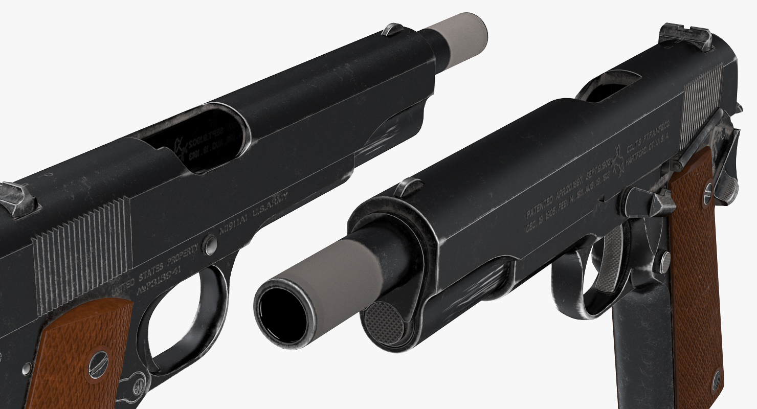 3D Colt M1911 Special Combat Pistol Black model