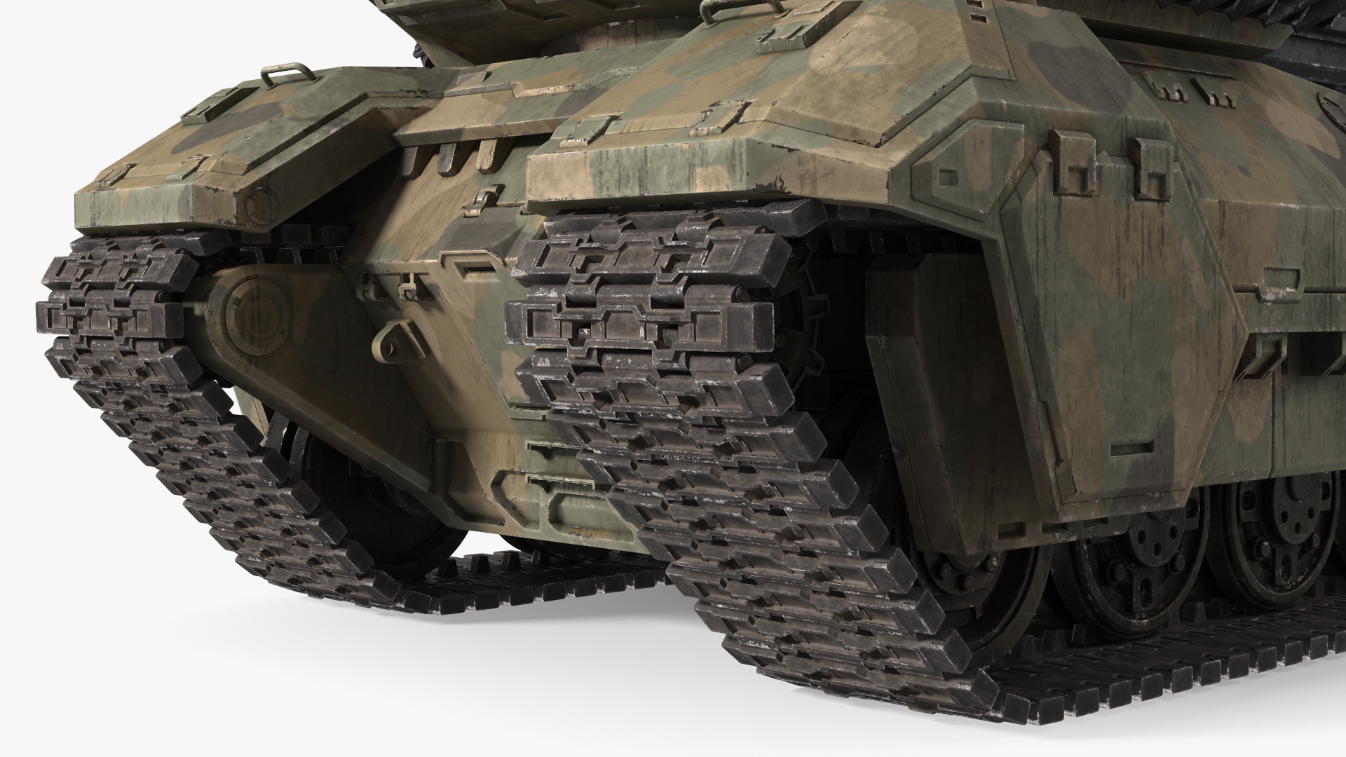 3D Futuristic Battle Tank in Camouflage Rigged model
