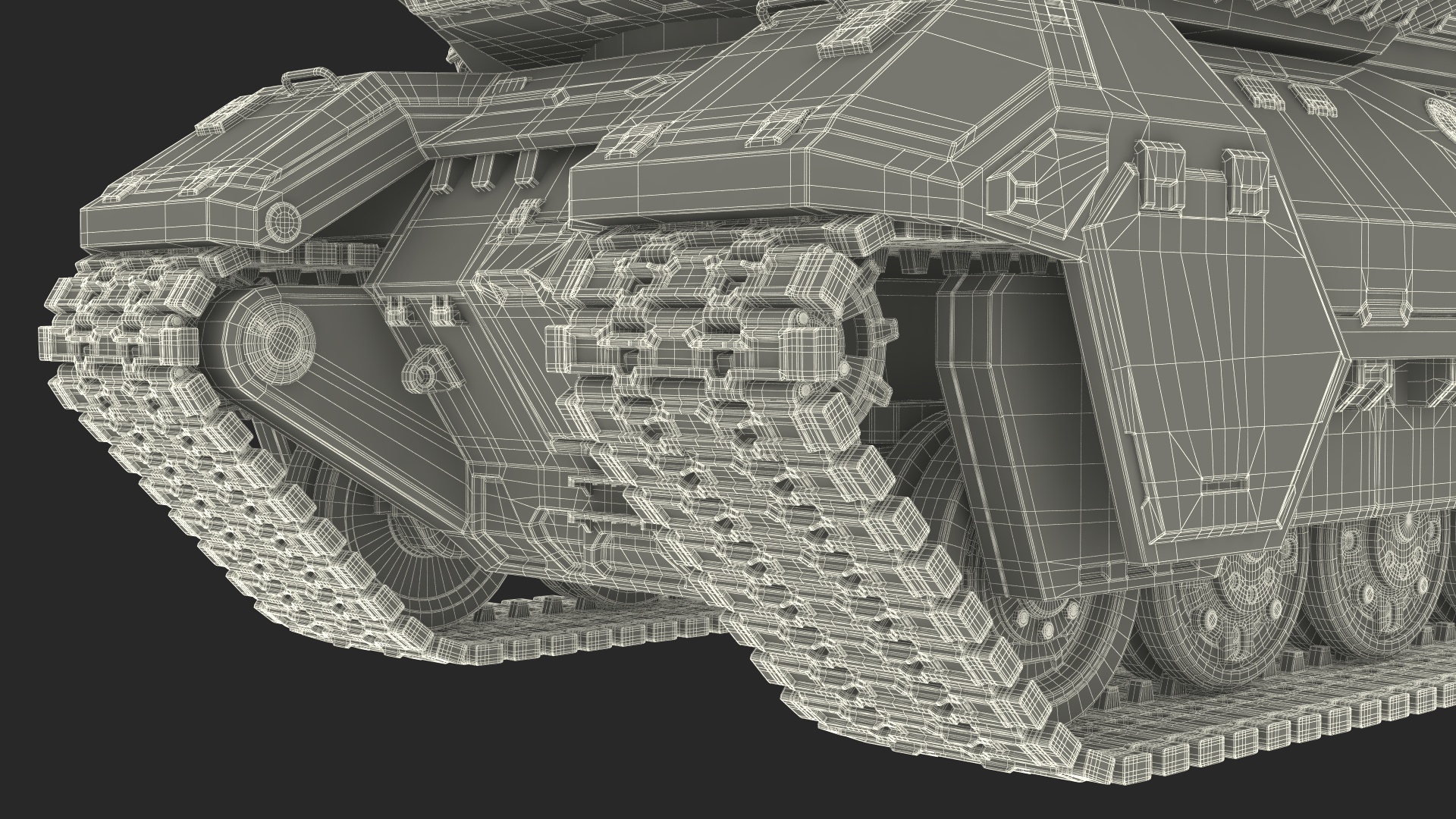 3D Futuristic Battle Tank in Camouflage Rigged model