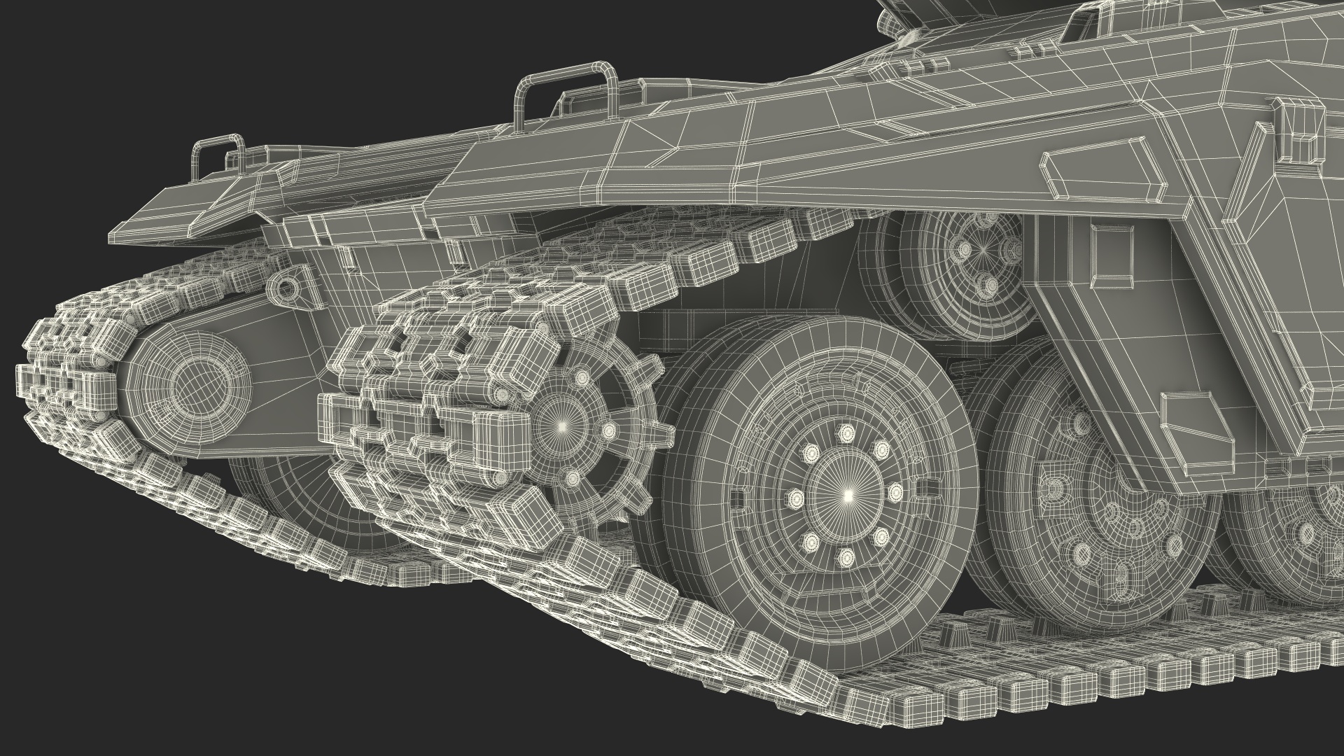 3D Futuristic Battle Tank in Camouflage Rigged model