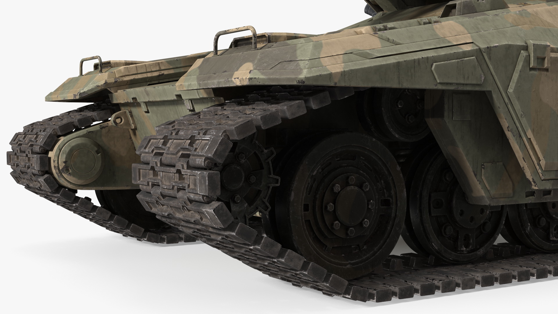 3D Futuristic Battle Tank in Camouflage Rigged model