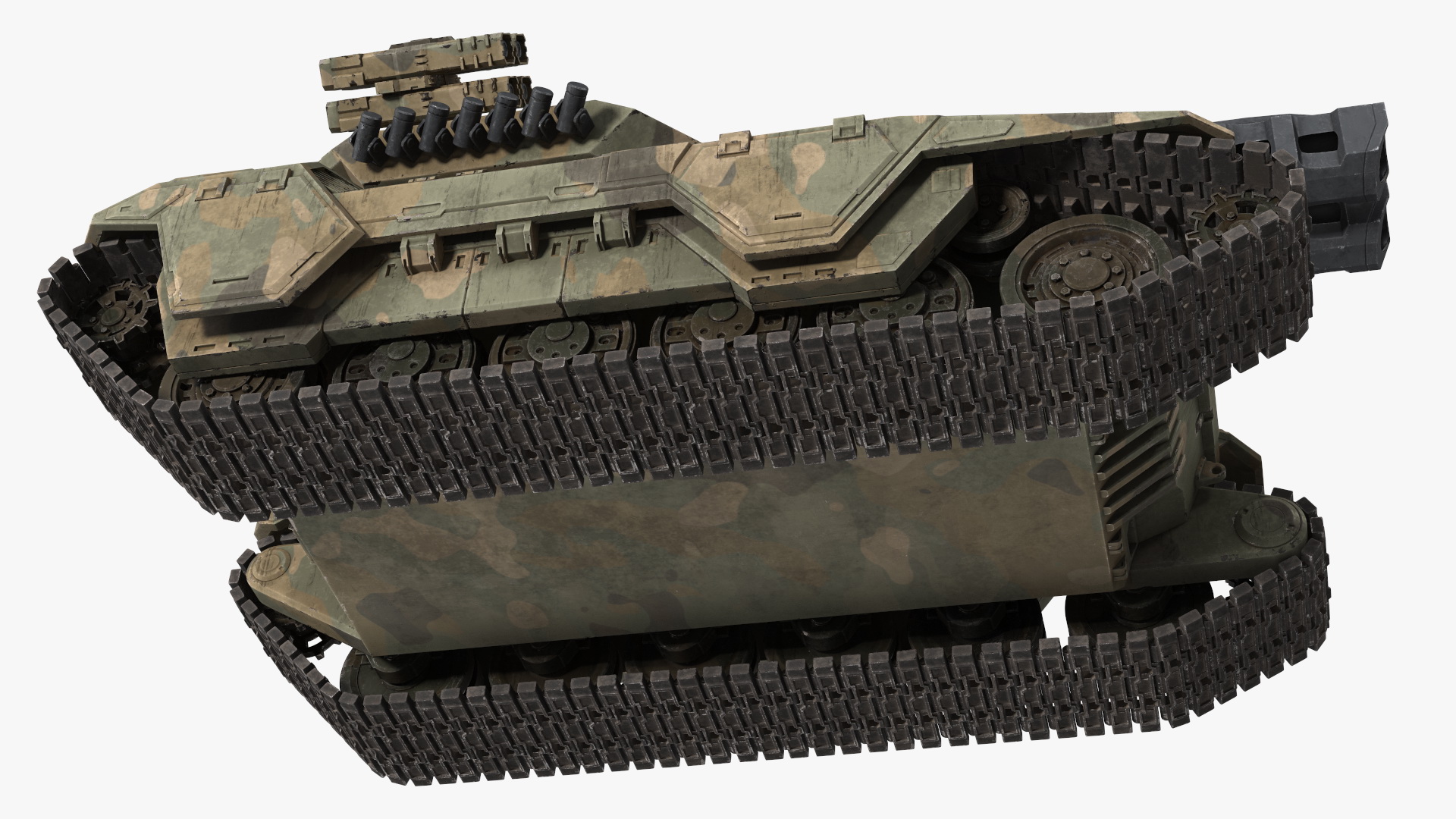 3D Futuristic Battle Tank in Camouflage Rigged model