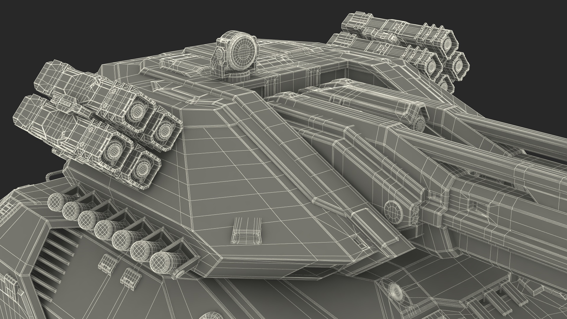 3D Futuristic Battle Tank in Camouflage Rigged model
