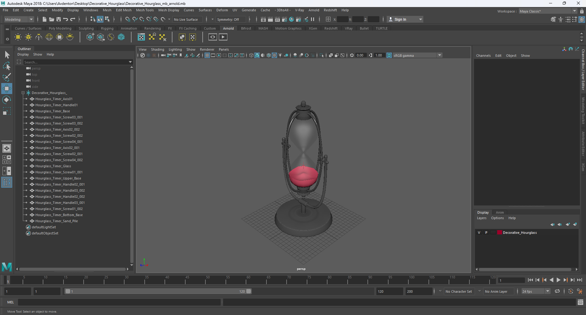 3D model Decorative Hourglass