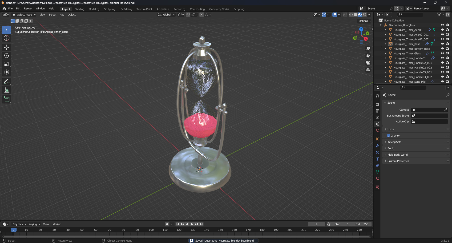 3D model Decorative Hourglass