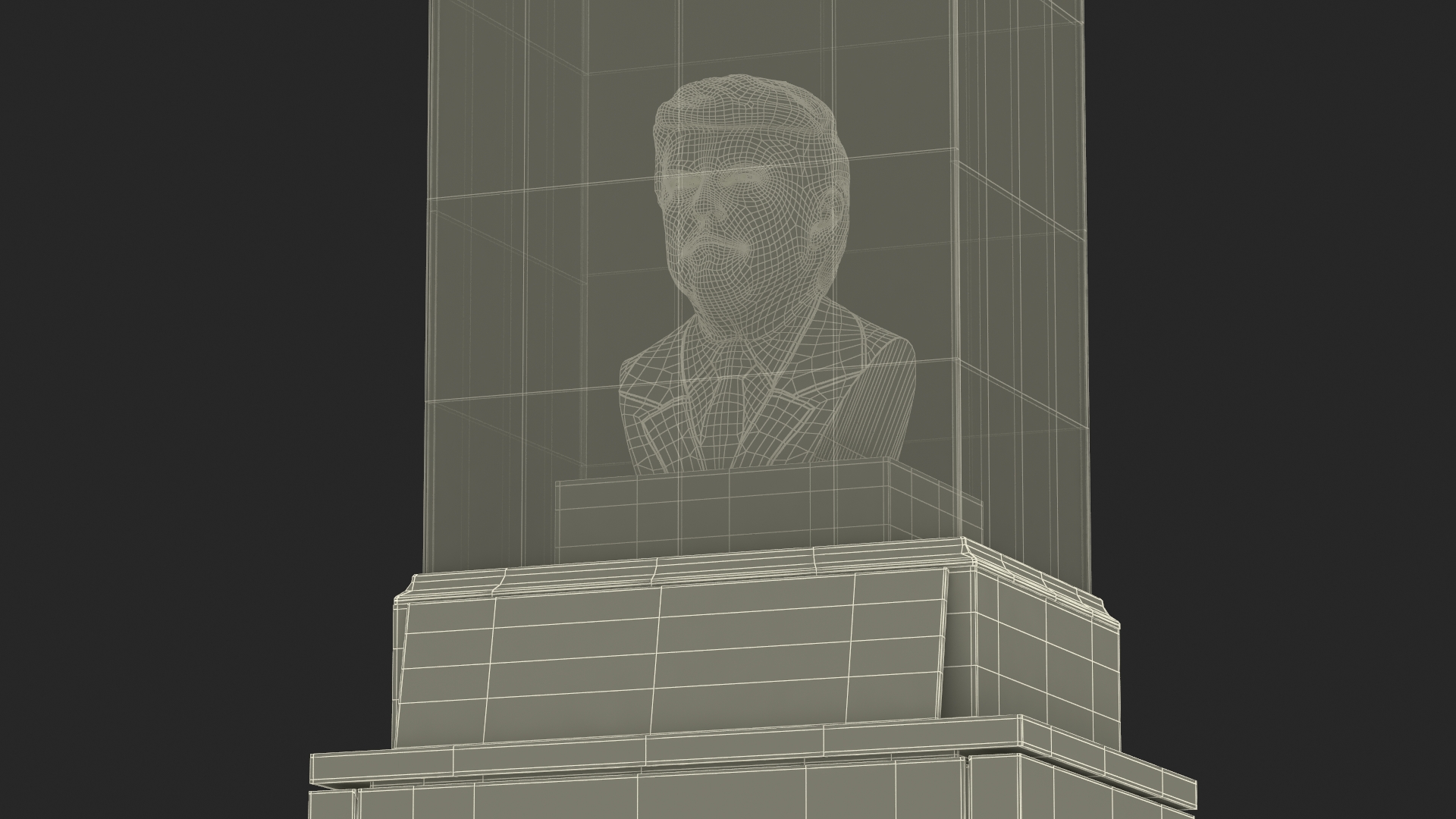 3D Bronze Bust of Trump in Museum Stand