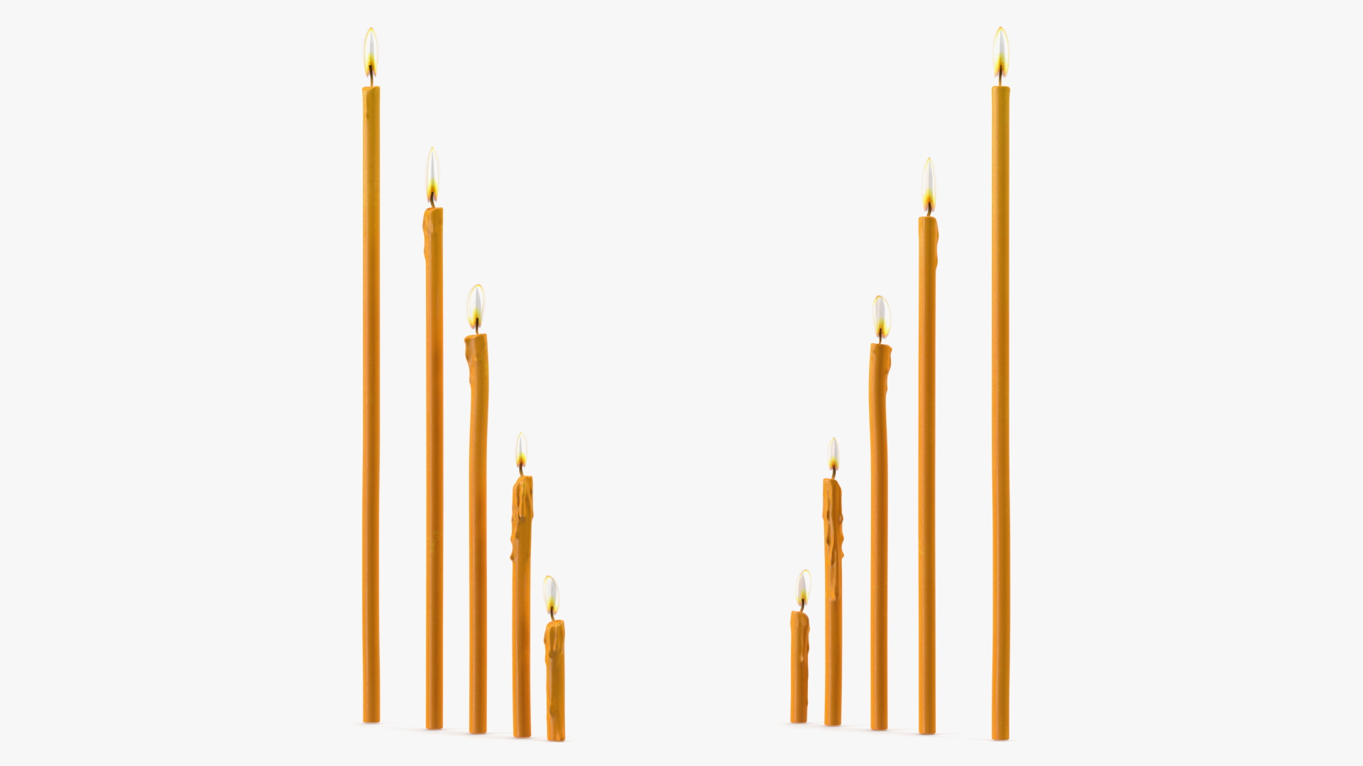 Lit Votive Orthodox Church Candles 3D model