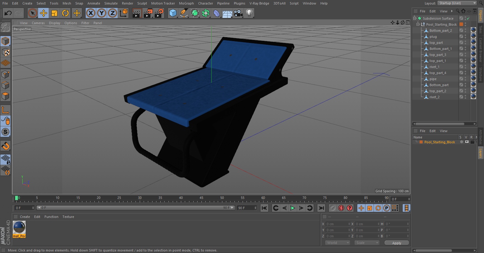 Pool Starting Block 3D model