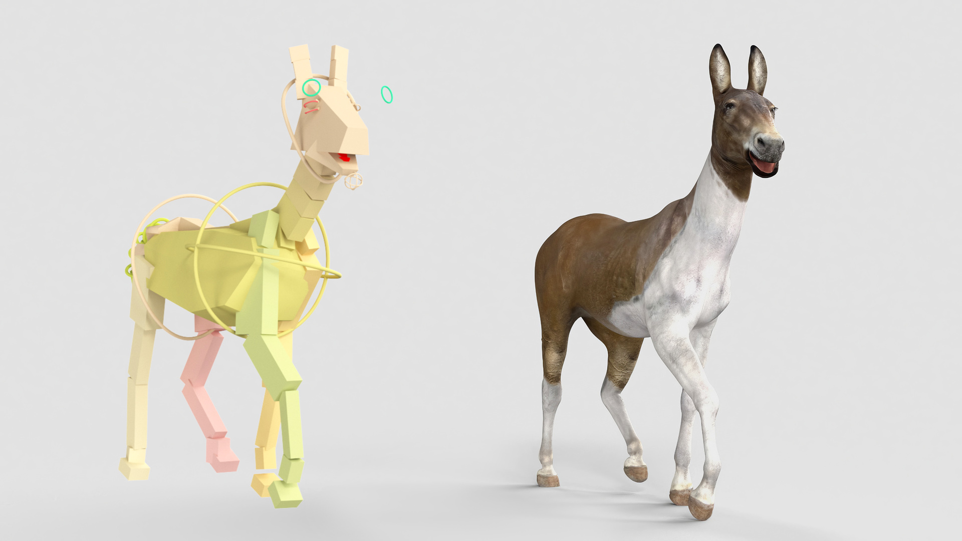 3D model Mule Rigged for Maya